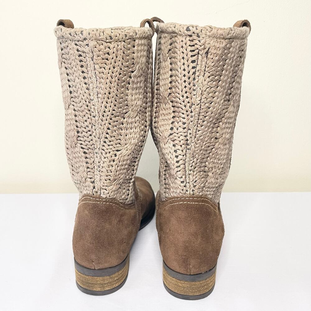 Sbicca Vintage Collection Stateroute Boots Women's 7 Brown Leather Cableknit - Picture 5 of 9